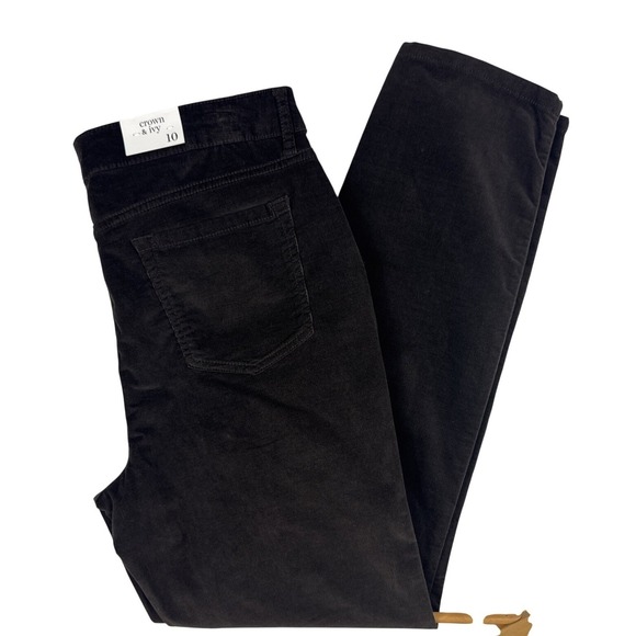 crown & ivy Pants - Crown & Ivy Corduroy Pants Womens 10 Chocolate Brown Mid Rise Straight Leg NEW